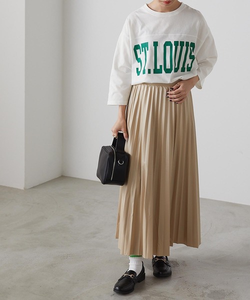 forksy.(フォルクシー)の「【forksy.】ビックカレッジロゴベースボールTシャツ(Tシャツ/カットソー・レディース・ホワイト/イエロー/アイボリー/杢グレー・FREE)」の9枚目の写真