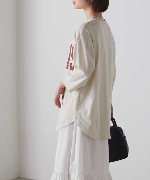 forksy.(フォルクシー)の「【forksy.】ビックカレッジロゴベースボールTシャツ(Tシャツ/カットソー・レディース・ホワイト/イエロー/アイボリー/杢グレー・FREE)」の16枚目の写真