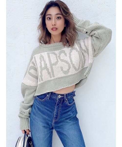 GYDA（ジェイダ）の「RHAPSODYモールショートニットトップス（ニット/セーター・レディース・チャコールグレー/ミント/ベージュ・FREE）」の13枚目の写真