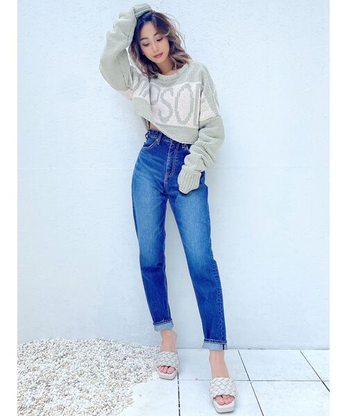 GYDA（ジェイダ）の「RHAPSODYモールショートニットトップス（ニット/セーター・レディース・チャコールグレー/ミント/ベージュ・FREE）」の16枚目の写真