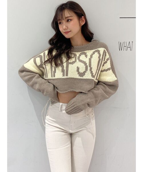 GYDA（ジェイダ）の「RHAPSODYモールショートニットトップス（ニット/セーター・レディース・チャコールグレー/ミント/ベージュ・FREE）」の17枚目の写真