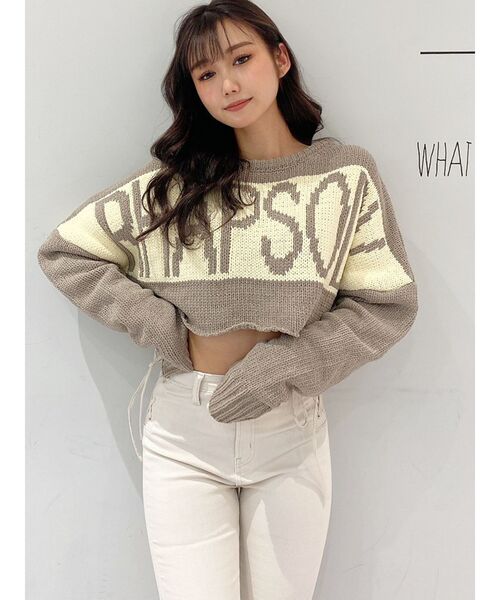 GYDA（ジェイダ）の「RHAPSODYモールショートニットトップス（ニット/セーター・レディース・チャコールグレー/ミント/ベージュ・FREE）」の18枚目の写真