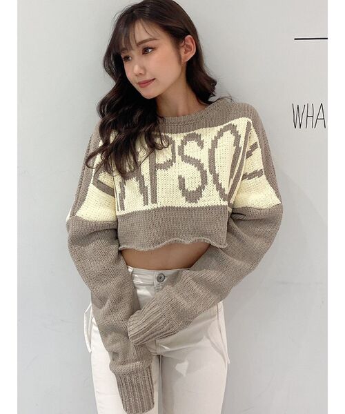 GYDA（ジェイダ）の「RHAPSODYモールショートニットトップス（ニット/セーター・レディース・チャコールグレー/ミント/ベージュ・FREE）」の19枚目の写真