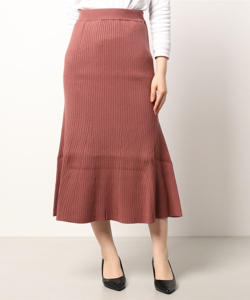 DURAS（デュラス）の「リブニットマーメイドスカート（スカート・レディース・ベージュ/レッド系その他/ブラック/パープル/ブルー・FREE）」の5枚目の写真