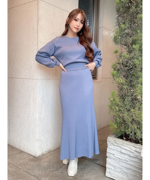 DURAS（デュラス）の「リブニットマーメイドスカート（スカート・レディース・ベージュ/レッド系その他/ブラック/パープル/ブルー・FREE）」の3枚目の写真