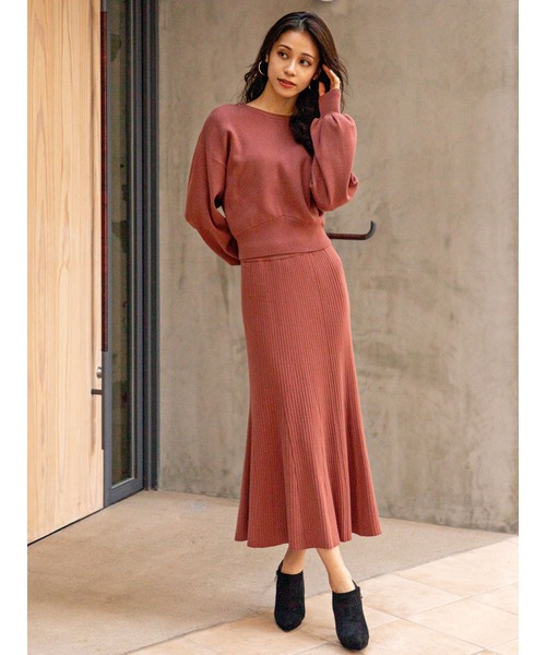 DURAS（デュラス）の「リブニットマーメイドスカート（スカート・レディース・ベージュ/レッド系その他/ブラック/パープル/ブルー・FREE）」の11枚目の写真