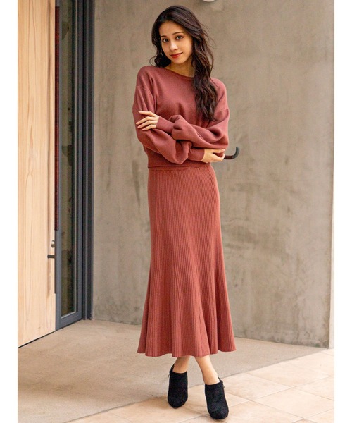 DURAS（デュラス）の「リブニットマーメイドスカート（スカート・レディース・ベージュ/レッド系その他/ブラック/パープル/ブルー・FREE）」の13枚目の写真