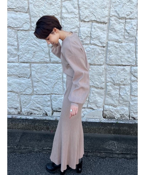 DURAS（デュラス）の「リブニットマーメイドスカート（スカート・レディース・ベージュ/レッド系その他/ブラック/パープル/ブルー・FREE）」の21枚目の写真