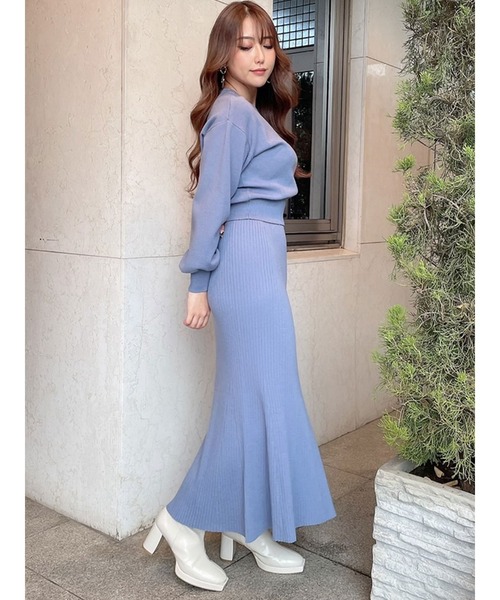 DURAS（デュラス）の「リブニットマーメイドスカート（スカート・レディース・ベージュ/レッド系その他/ブラック/パープル/ブルー・FREE）」の22枚目の写真