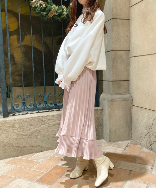 apres jour(アプレジュール)の「レースレイヤードスウェット【ZOZOTOWN限定アイテム】(スウェット・レディース・ブラック/杢グレー/オフホワイト・X-LARGE/フリー)」の13枚目の写真