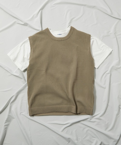 UNION STATION（ユニオンステーション）の「ニットベスト＆ナチュラルストレッチTシャツ（2点セット）（ニット/セーター・メンズ・ブラック/ベージュ/グレー/ブルー/グリーン・LL/M/L）」の4枚目の写真