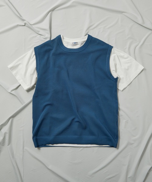 UNION STATION（ユニオンステーション）の「ニットベスト＆ナチュラルストレッチTシャツ（2点セット）（ニット/セーター・メンズ・ブラック/ベージュ/グレー/ブルー/グリーン・LL/M/L）」の13枚目の写真