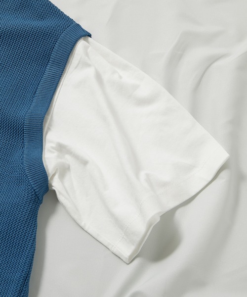 UNION STATION（ユニオンステーション）の「ニットベスト＆ナチュラルストレッチTシャツ（2点セット）（ニット/セーター・メンズ・ブラック/ベージュ/グレー/ブルー/グリーン・LL/M/L）」の16枚目の写真