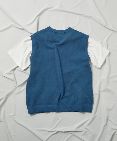 UNION STATION（ユニオンステーション）の「ニットベスト＆ナチュラルストレッチTシャツ（2点セット）（ニット/セーター・メンズ・ブラック/ベージュ/グレー/ブルー/グリーン・LL/M/L）」の14枚目の写真