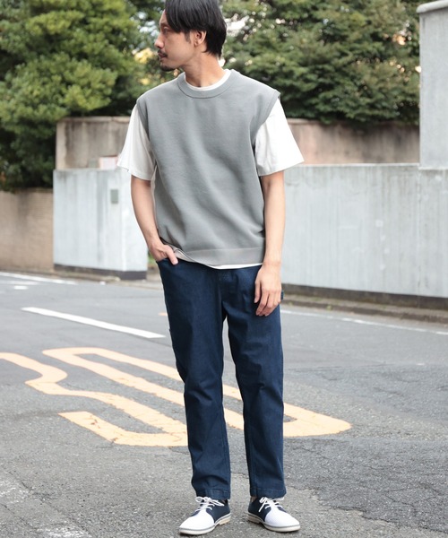 UNION STATION（ユニオンステーション）の「ニットベスト＆ナチュラルストレッチTシャツ（2点セット）（ニット/セーター・メンズ・ブラック/ベージュ/グレー/ブルー/グリーン・LL/M/L）」の6枚目の写真