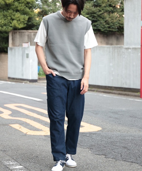 UNION STATION（ユニオンステーション）の「ニットベスト＆ナチュラルストレッチTシャツ（2点セット）（ニット/セーター・メンズ・ブラック/ベージュ/グレー/ブルー/グリーン・LL/M/L）」の7枚目の写真