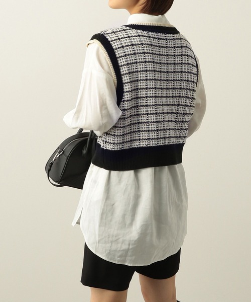 Heather（ヘザー）の「チェック柄コンパクトニットベスト  264139（ベスト・レディース・ブルー系/ホワイト系/ブラック系・FREE）」の12枚目の写真