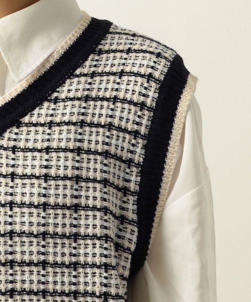 Heather（ヘザー）の「チェック柄コンパクトニットベスト  264139（ベスト・レディース・ブルー系/ホワイト系/ブラック系・FREE）」の17枚目の写真