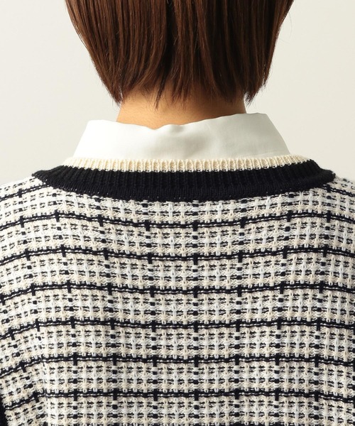 Heather（ヘザー）の「チェック柄コンパクトニットベスト  264139（ベスト・レディース・ブルー系/ホワイト系/ブラック系・FREE）」の7枚目の写真
