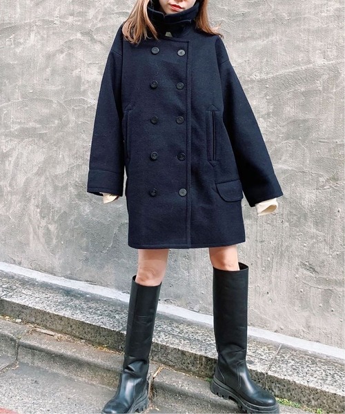 Oriens JOURNAL STANDARD（オリエンス ジャーナルスタンダード）の「オーバーサイズPコート（ピーコート・レディース・ネイビー・MEDIUM/LARGE）」の21枚目の写真