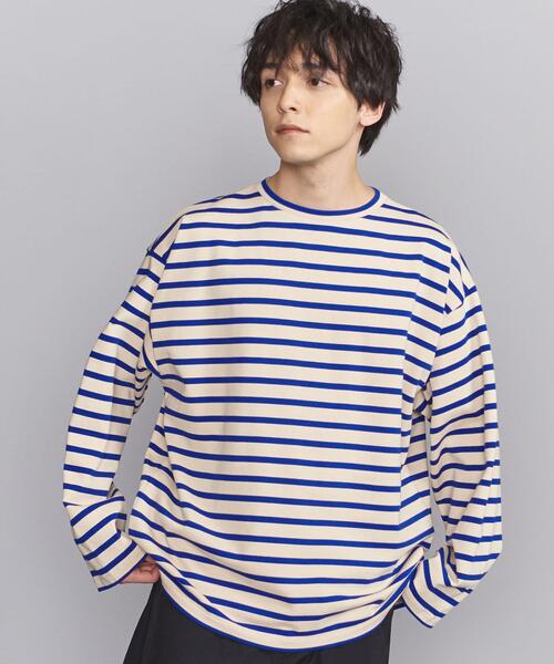 BEAUTY&YOUTH UNITED ARROWS(ビューティーアンドユースユナイテッドアローズ)の「BY クリスピー ワイド バスク カットソー(Tシャツ/カットソー・メンズ・ネイビー/クリーム/ナチュラル・M/S/XL/L)」の2枚目の写真