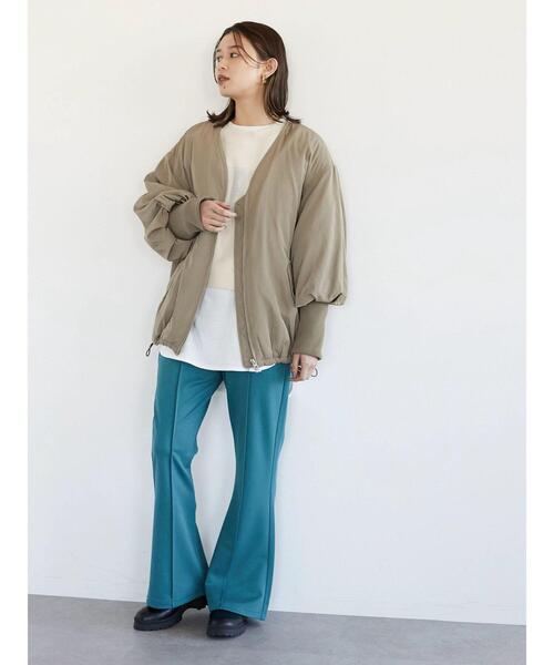 Sugar spoon（シュガースプーン）の「・SUGAR SPOON バルーンスリーブブルゾン＊（その他アウター・レディース・チャコールグレー/ブラック/ライトカーキ/グレイッシュベージュ・FREE）」の5枚目の写真
