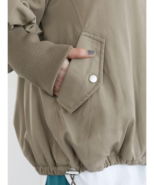 Sugar spoon（シュガースプーン）の「・SUGAR SPOON バルーンスリーブブルゾン＊（その他アウター・レディース・チャコールグレー/ブラック/ライトカーキ/グレイッシュベージュ・FREE）」の13枚目の写真