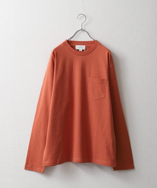 ZIP FIVE(ジップファイブ)の「【NanoTec】ビッグシルエットヘビーウェイトポケット付き長袖ロングTシャツ /防臭/消臭/抗菌(Tシャツ/カットソー・メンズ・チャコール/パープル系/オフホワイト/ブルーグレー/レッド系/ベージュ/グリーン・MEDIUM/LARGE/X-LARGE)」の7枚目の写真