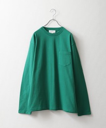 【NanoTec】ビッグシルエットヘビーウェイトポケット付き長袖ロングTシャツ /防臭/消臭/抗菌