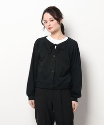 ehka sopo | 前後着リボン裏毛カーディガン(カーディガン/ボレロ)