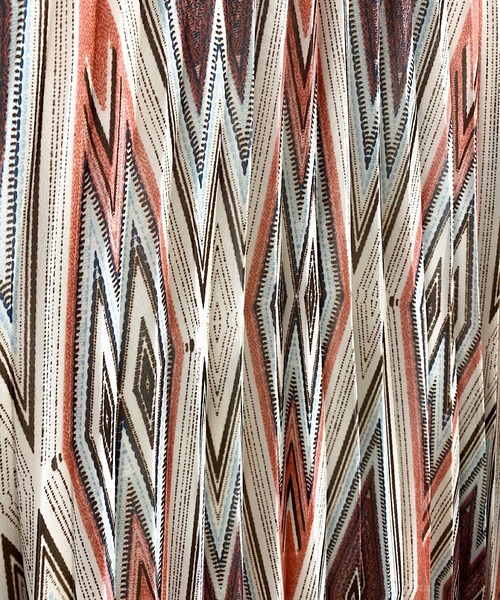 Q(キュー)の「パターン柄 プリーツスカート(スカート・レディース・オレンジ系その他/グリーン系その他・MEDIUM)」の5枚目の写真