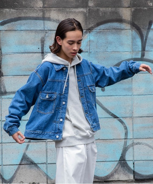 美品⁂センソユニコ⁂ジップジャケット　ストライプ　星刺繍　デニム　ダブルジップ セール】WEGO/デニムトラッカージャケット（デニムジャケット）｜THE