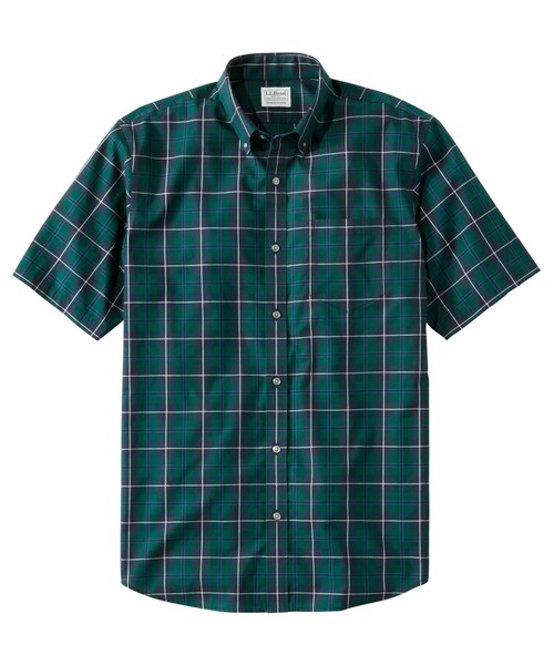 L.L.Bean（エルエルビーン）の「リンクルフリー（形態安定）・ケネバンク・スポーツ・シャツ、トラディショナル・フィット （ゆったりフィット）半袖　チェック 米国フィット・レギュラー（シャツ/ブラウス・メンズ・グリーン系その他/オレンジ系その他/グリーン系その他2/イエロー系その他/ブルー系その他/ブルー系その他2/ブルー系その他3/オレンジ系その他2/イエロー系その他2・SMALL/MEDIUM/LARGE）」の2枚目の写真