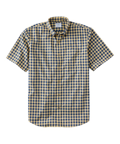 L.L.Bean（エルエルビーン）の「リンクルフリー（形態安定）・ケネバンク・スポーツ・シャツ、トラディショナル・フィット （ゆったりフィット）半袖　チェック 米国フィット・レギュラー（シャツ/ブラウス・メンズ・グリーン系その他/オレンジ系その他/グリーン系その他2/イエロー系その他/ブルー系その他/ブルー系その他2/ブルー系その他3/オレンジ系その他2/イエロー系その他2・SMALL/MEDIUM/LARGE）」の6枚目の写真