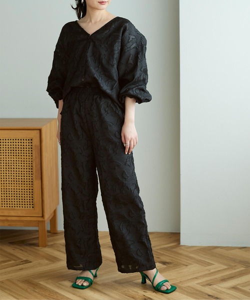 titivate(ティティベイト)の「シアージャガードパンツ(その他パンツ・レディース・ブラック/オフホワイト/ライトグリーン・S/M/L)」の1枚目の写真