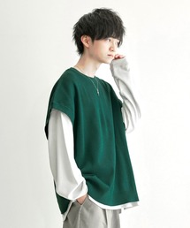JUNRED | こめ×JUNRed 2Bライトルーズニットスリットベスト(ベスト)