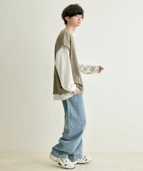 JUNRED(ジュンレッド)の「こめ×JUNRed 2Bライトルーズニットスリットベスト(ベスト・メンズ・チャコールグレー/ダークグリーン/ベージュ系その他・M/L)」の13枚目の写真