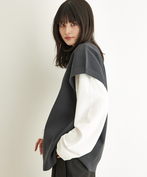 JUNRED(ジュンレッド)の「こめ×JUNRed 2Bライトルーズニットスリットベスト(ベスト・メンズ・チャコールグレー/ダークグリーン/ベージュ系その他・M/L)」の20枚目の写真