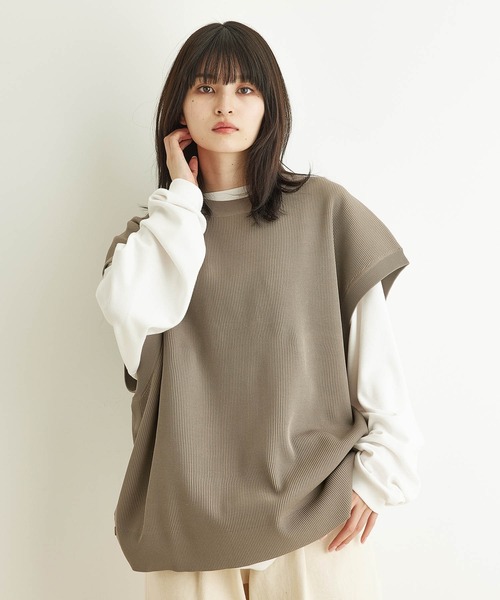 JUNRED(ジュンレッド)の「こめ×JUNRed 2Bライトルーズニットスリットベスト(ベスト・メンズ・チャコールグレー/ダークグリーン/ベージュ系その他・M/L)」の21枚目の写真