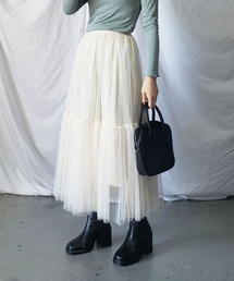 me+em select | 【 7色展開 】パステルギャザーチュールボリュームスカート(スカート)