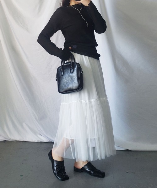 me+em select（ミームセレクト）の「【 7色展開 】パステルギャザーチュールボリュームスカート（スカート・レディース・ホワイト/ブラック/ベージュ/グレー/ブルー/グリーン/カーキ・FREE）」の13枚目の写真