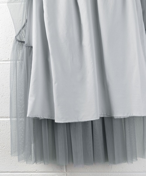 me+em select（ミームセレクト）の「【 7色展開 】パステルギャザーチュールボリュームスカート（スカート・レディース・ホワイト/ブラック/ベージュ/グレー/ブルー/グリーン/カーキ・FREE）」の10枚目の写真