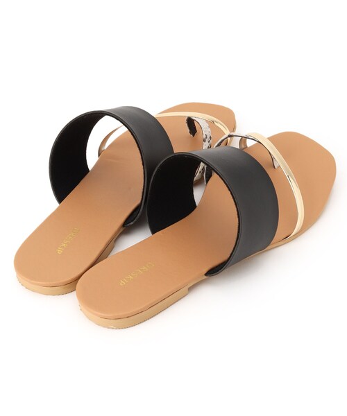 DRESKIP（ドレスキップ）の「◆「サッと履ける」メタルラインサンダル（サンダル・レディース・ブラック系4/ブラウン系5/アイボリー系4・35/45/25）」の6枚目の写真