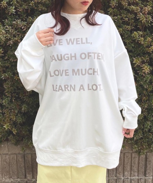 AS KNOW AS PINKY（アズノゥアズピンキー）の「君に伝えるメッセージ ロゴプルオーバー（スウェット・レディース・ブラック/オフホワイト/サックスブルー/ピンク・FREE）」の2枚目の写真