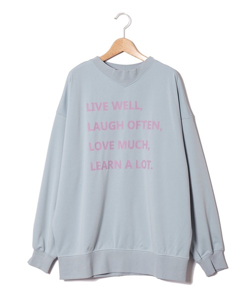 AS KNOW AS PINKY（アズノゥアズピンキー）の「君に伝えるメッセージ ロゴプルオーバー（スウェット・レディース・ブラック/オフホワイト/サックスブルー/ピンク・FREE）」の3枚目の写真