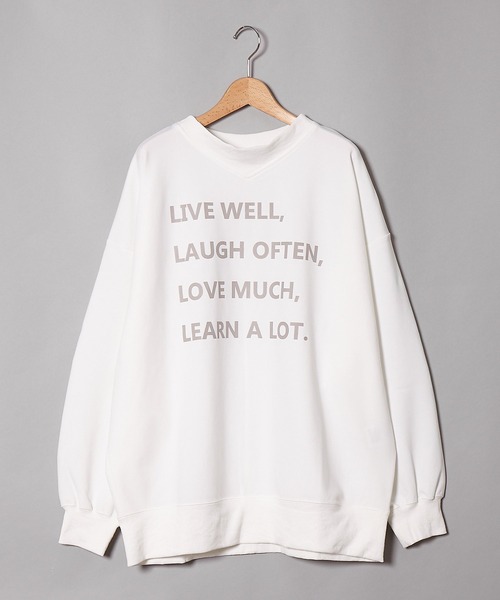 AS KNOW AS PINKY（アズノゥアズピンキー）の「君に伝えるメッセージ ロゴプルオーバー（スウェット・レディース・ブラック/オフホワイト/サックスブルー/ピンク・FREE）」の5枚目の写真