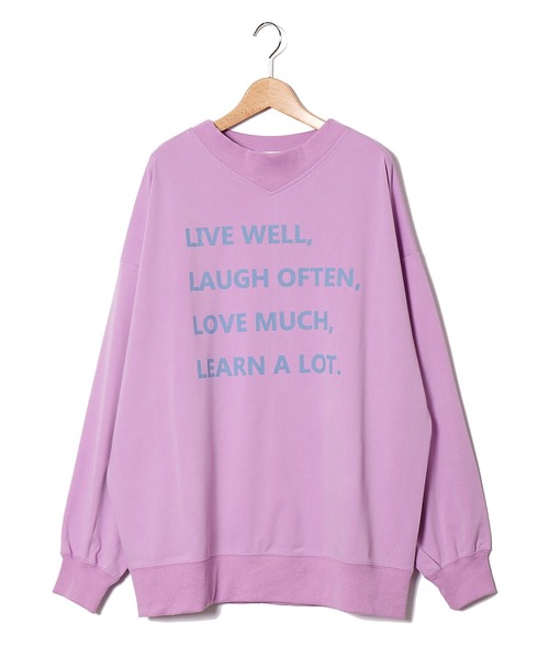 AS KNOW AS PINKY（アズノゥアズピンキー）の「君に伝えるメッセージ ロゴプルオーバー（スウェット・レディース・ブラック/オフホワイト/サックスブルー/ピンク・FREE）」の10枚目の写真