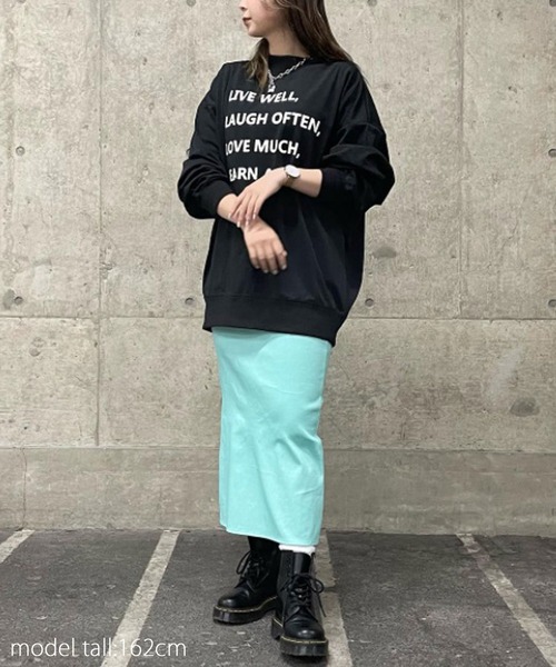 AS KNOW AS PINKY（アズノゥアズピンキー）の「君に伝えるメッセージ ロゴプルオーバー（スウェット・レディース・ブラック/オフホワイト/サックスブルー/ピンク・FREE）」の16枚目の写真