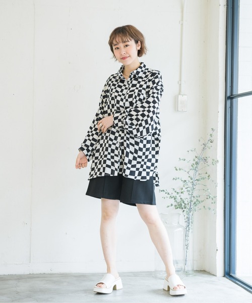 RETRO GIRL(レトロガール)の「チェッカー柄シャツ(シャツ/ブラウス・レディース・ブラック系その他/ブラウン系その他/グリーン系その他・FREE)」の8枚目の写真
