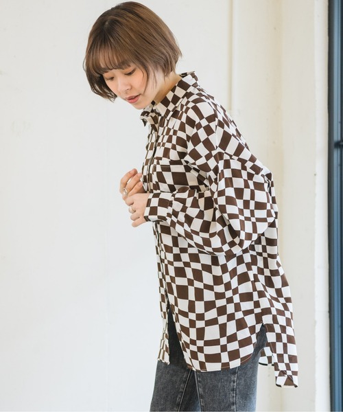 RETRO GIRL(レトロガール)の「チェッカー柄シャツ(シャツ/ブラウス・レディース・ブラック系その他/ブラウン系その他/グリーン系その他・FREE)」の21枚目の写真